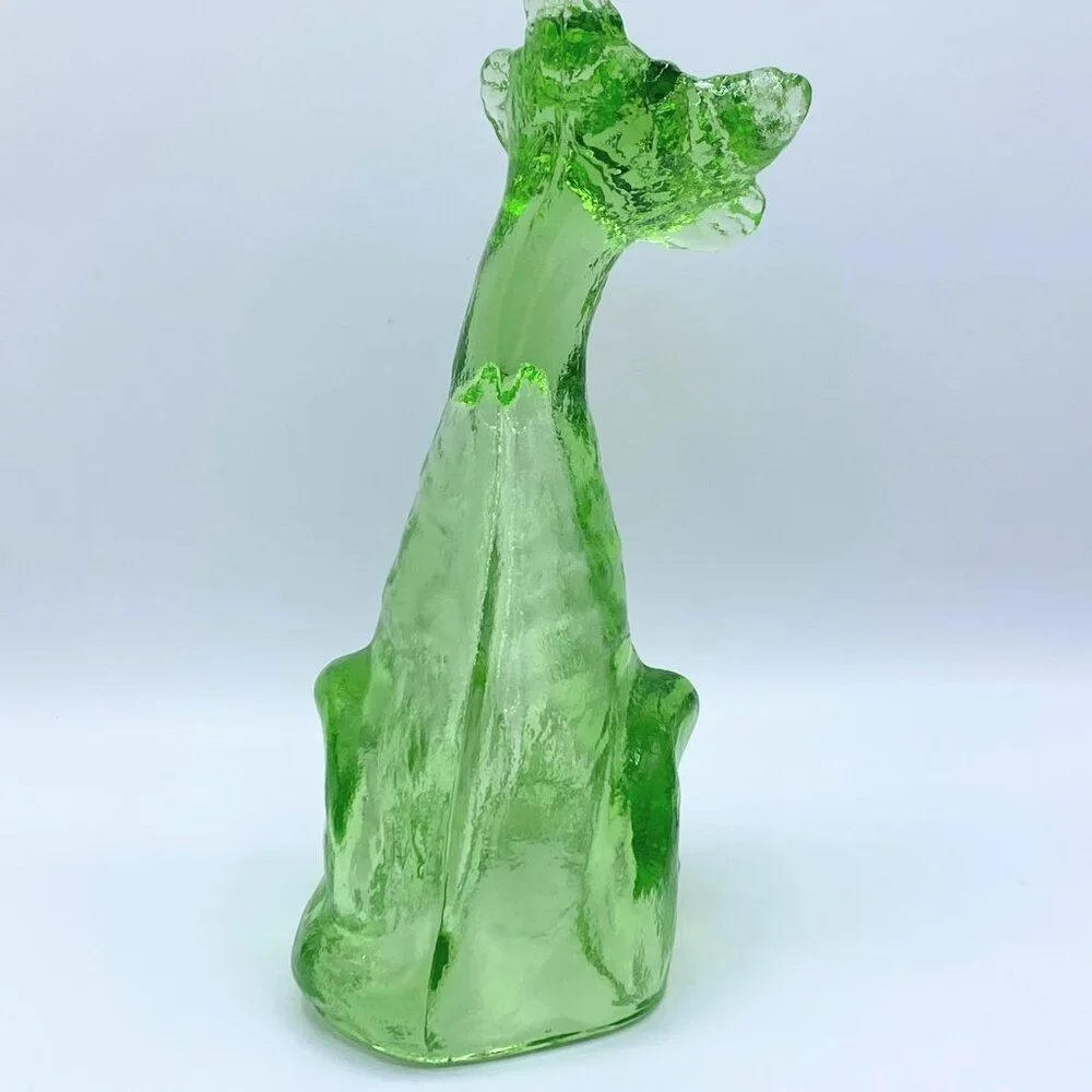 Fenton Glass Apple Green Alley Cat Figurine by Mosser Glass 11.0" A263 - Picture 3 of 6